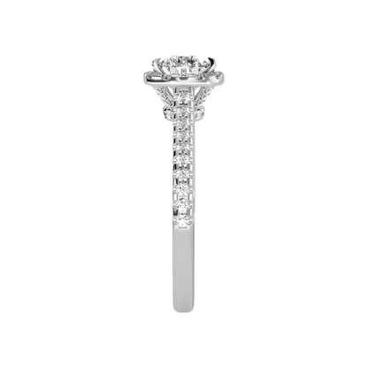 Snact Halo Ring In 925 Sterling Silver - Four