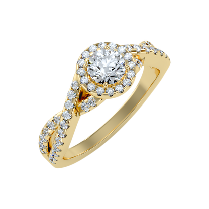 Soft Halo Ring In 925 Sterling Silver - One