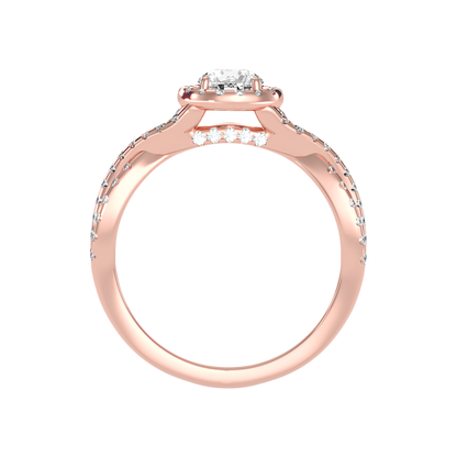 Soft Halo Ring In 925 Sterling Silver - Ten