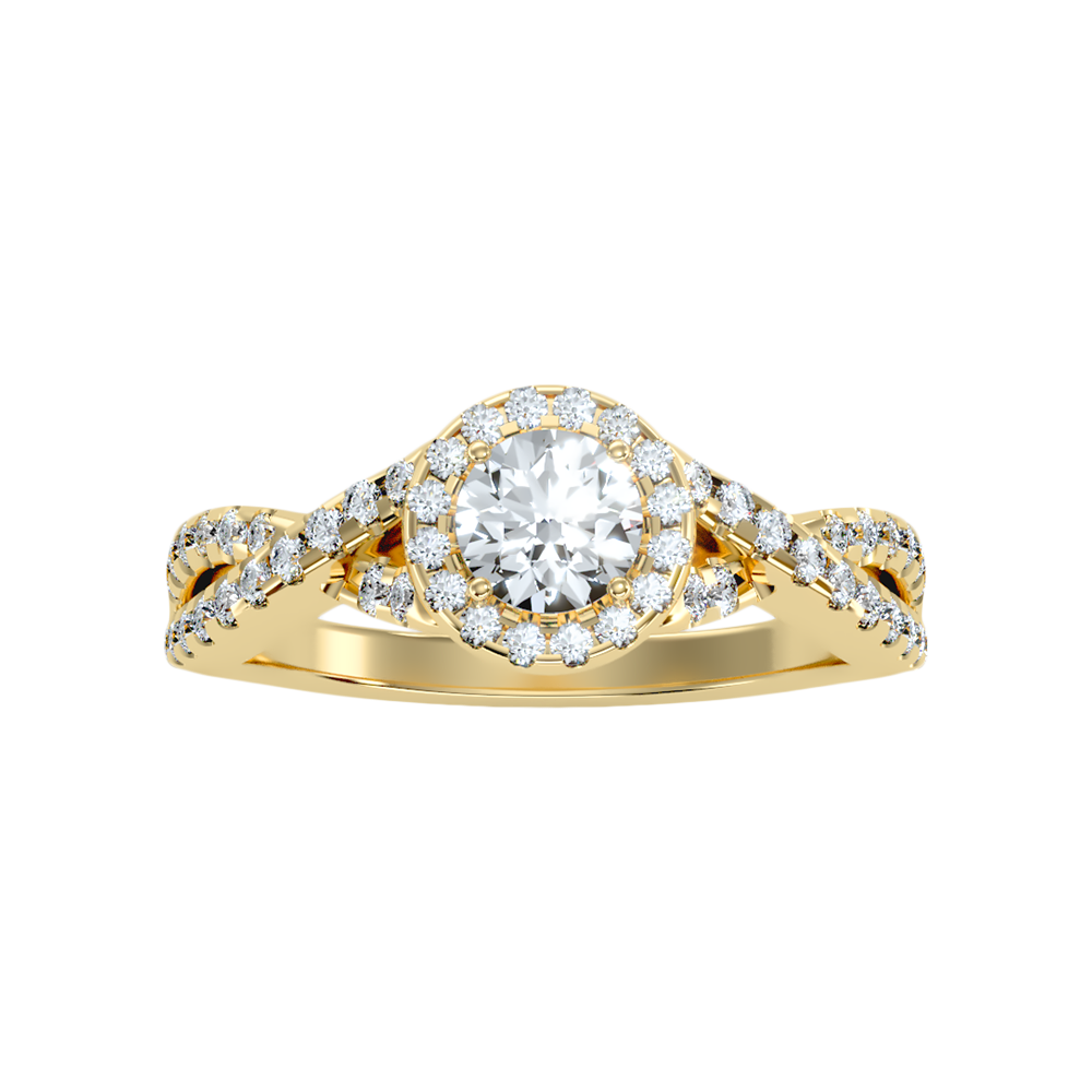 Soft Halo Ring In 925 Sterling Silver - Three