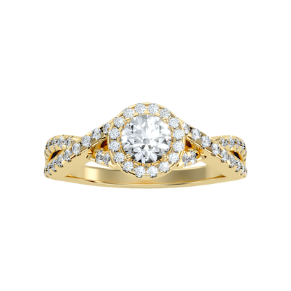 Soft Halo Ring In 925 Sterling Silver - Three