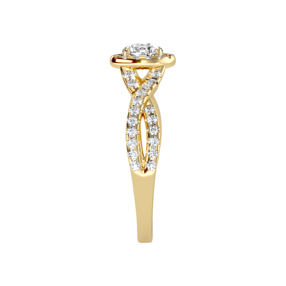 Soft Halo Ring In 925 Sterling Silver - Four
