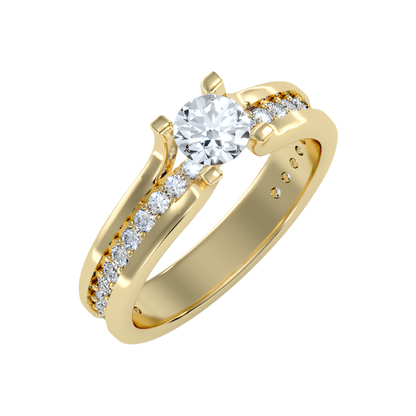 Sovereign Solitaire Ring In 925 Sterling Silver - Ten