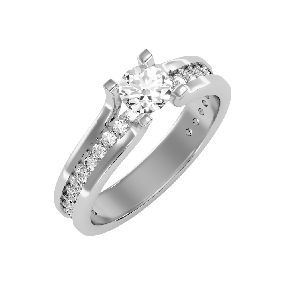 Sovereign Solitaire Ring In 925 Sterling Silver - Six