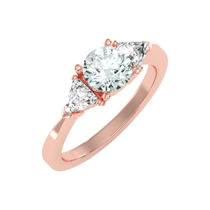 Sparking Tri Stone Ring - One