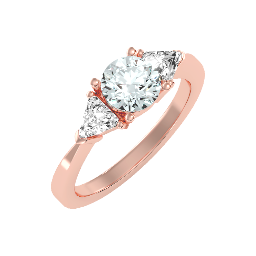 Sparking Tri Stone Ring In 925 Sterling Silver - One