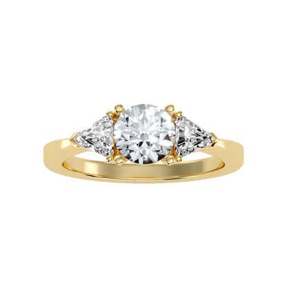 Sparking Tri Stone Ring In 925 Sterling Silver - Ten