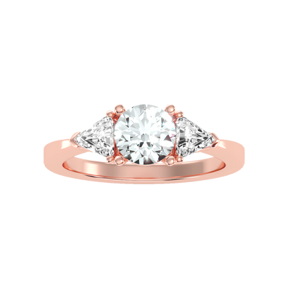 Sparking Tri Stone Ring In 925 Sterling Silver - Two