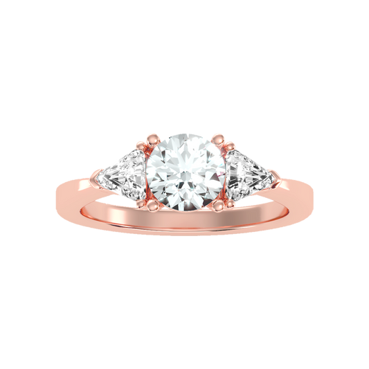 Sparking Tri Stone Ring In 925 Sterling Silver - Two