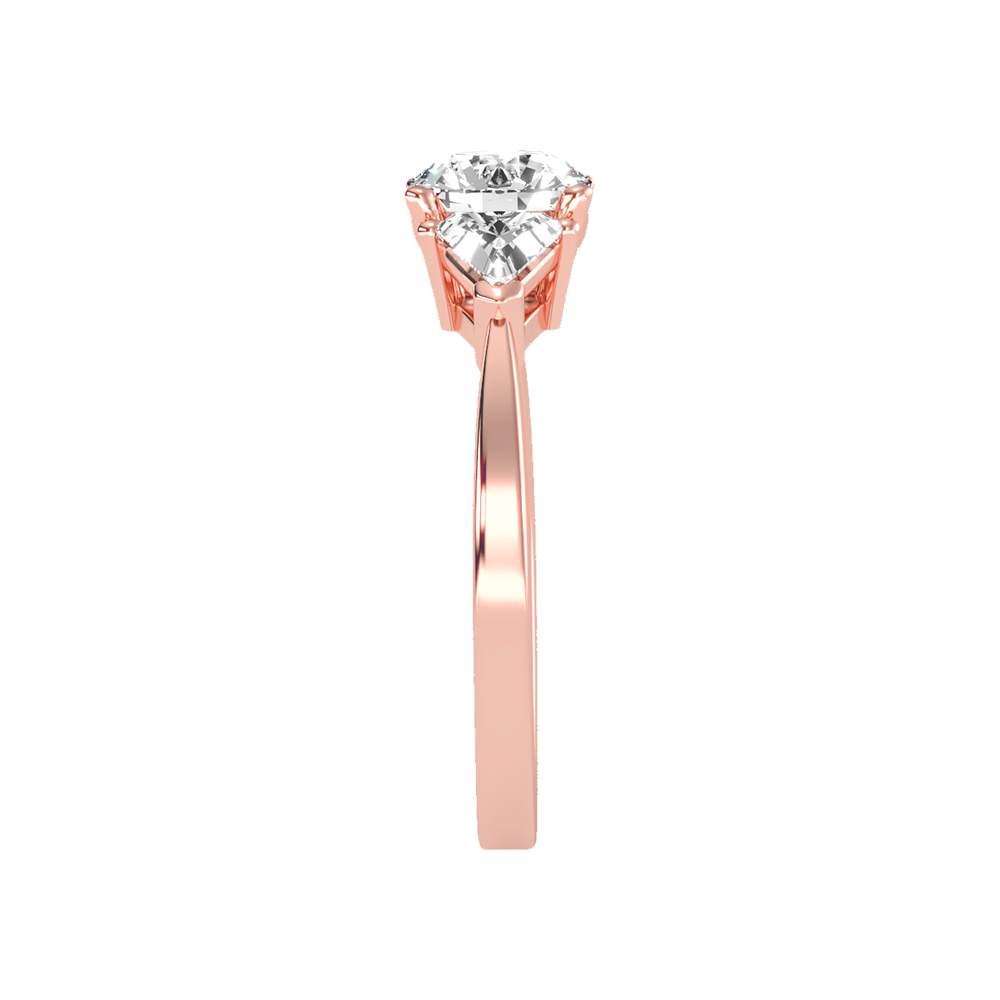 Sparking Tri Stone Ring In 925 Sterling Silver - Three