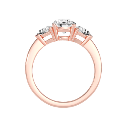 Sparking Tri Stone Ring - Four