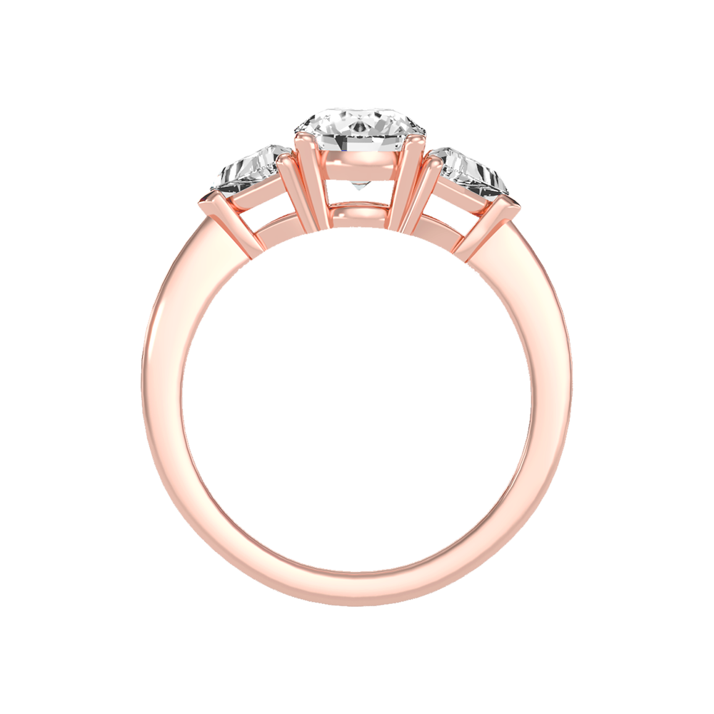 Sparking Tri Stone Ring In 925 Sterling Silver - Four
