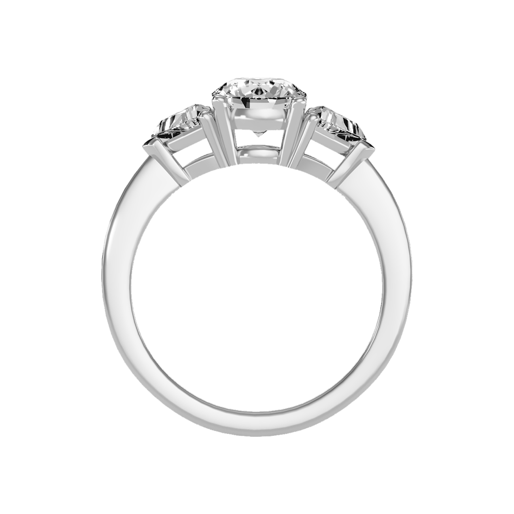 Sparking Tri Stone Ring In 925 Sterling Silver - Eight