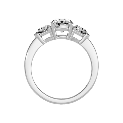 Sparking Tri Stone Ring In 925 Sterling Silver - Eight