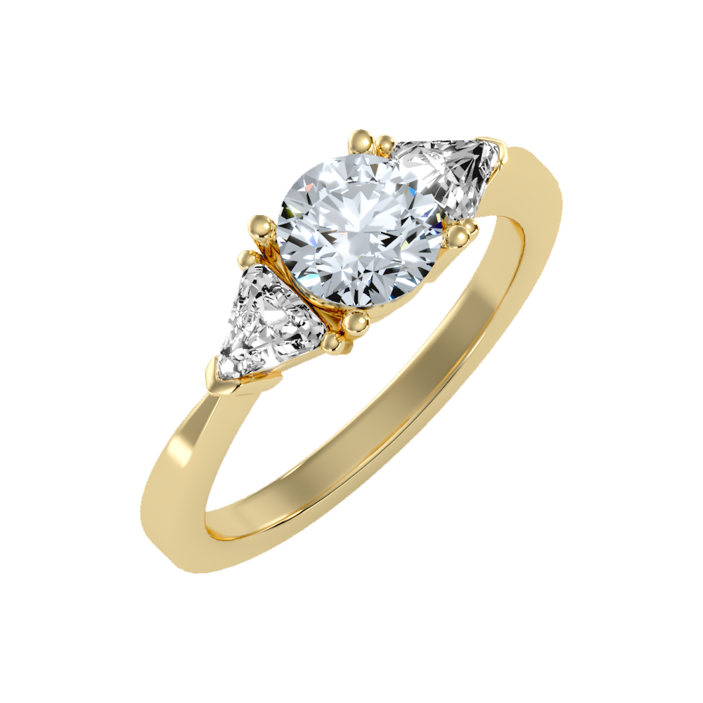 Sparking Tri Stone Ring In 925 Sterling Silver - Nine