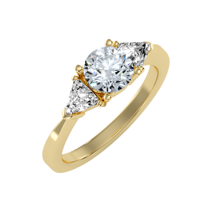 Sparking Tri Stone Ring In 925 Sterling Silver - Nine