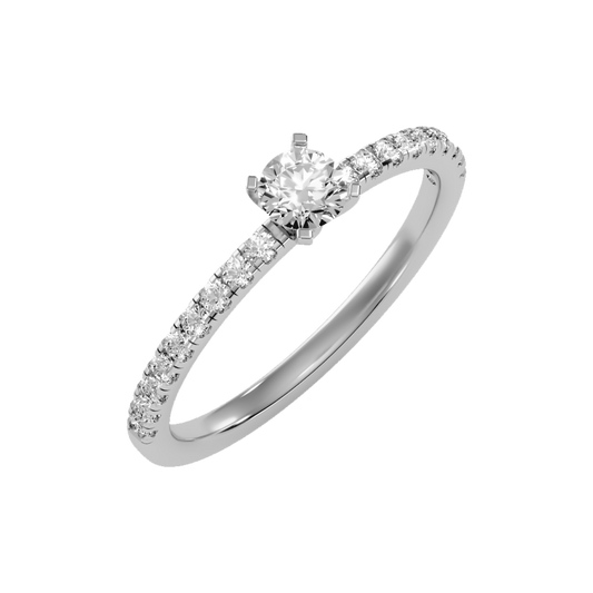 Sparkle Solitaire Ring In 925 Sterling Silver - One