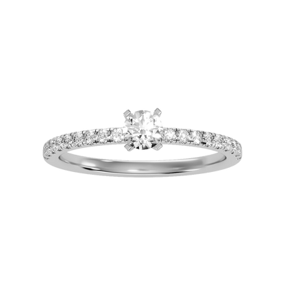 Sparkle Solitaire Ring In 925 Sterling Silver - Three