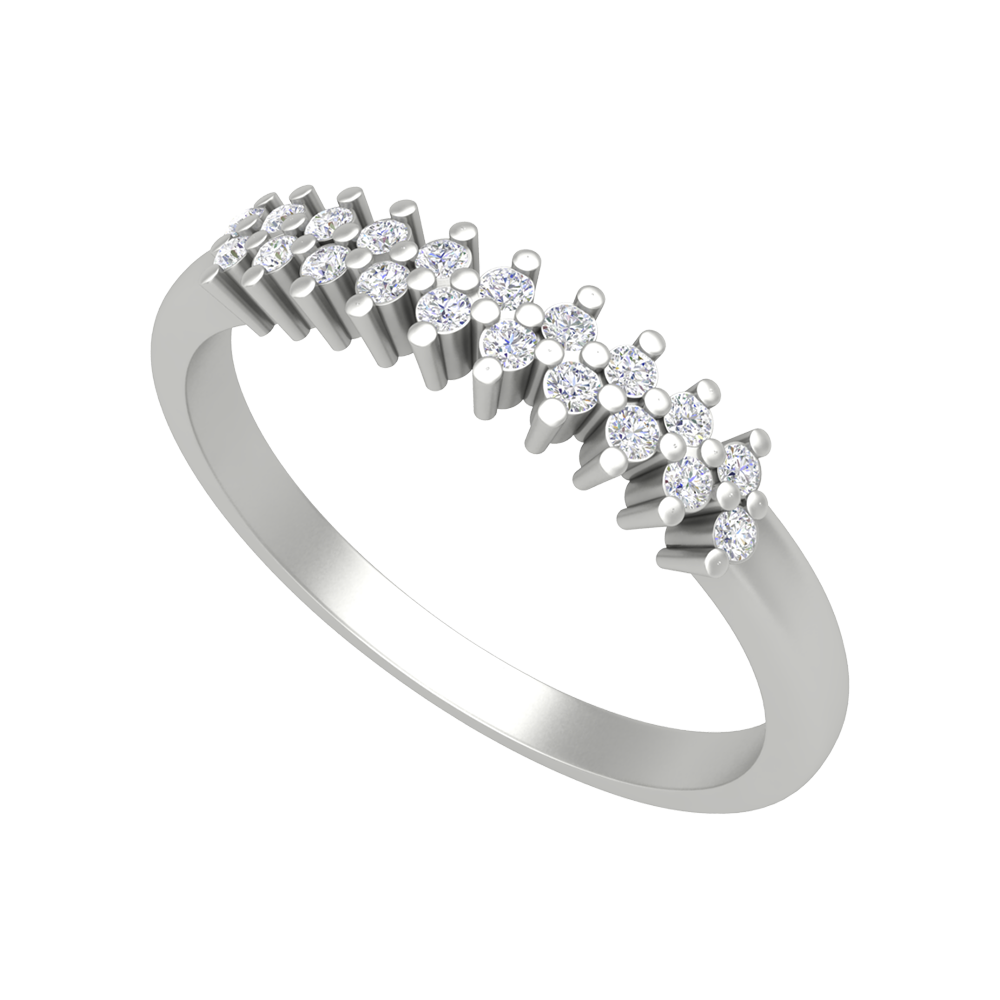 Sparkling Band In 925 Sterling Silver - Five