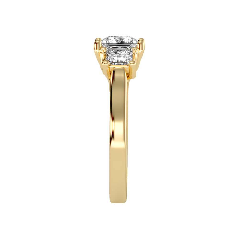 Sparkling Diamond Tri Stone Ring In 925 Sterling Silver - Eleven
