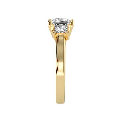 Sparkling Diamond Tri Stone Ring - Eleven