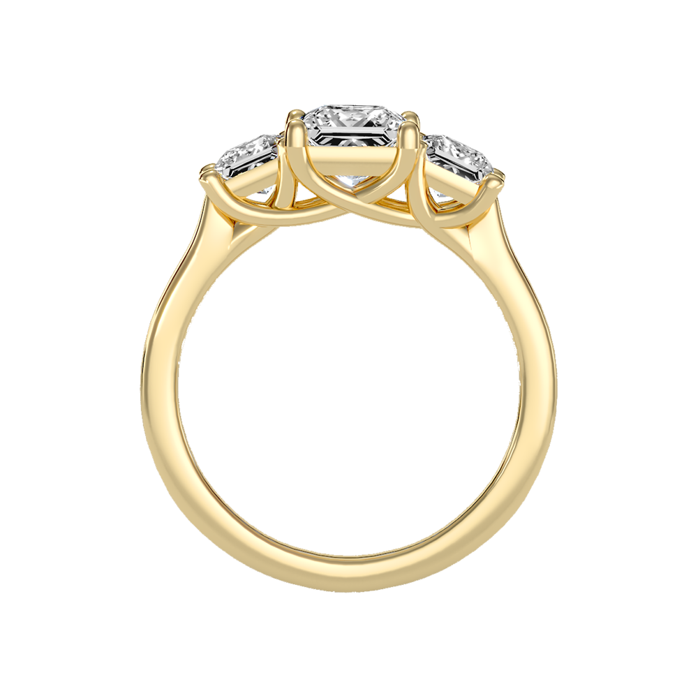 Sparkling Diamond Tri Stone Ring - Twelve