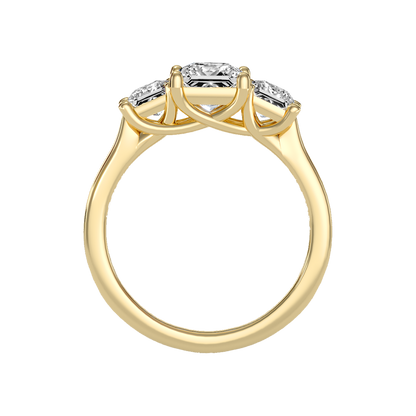 Sparkling Diamond Tri Stone Ring - Twelve