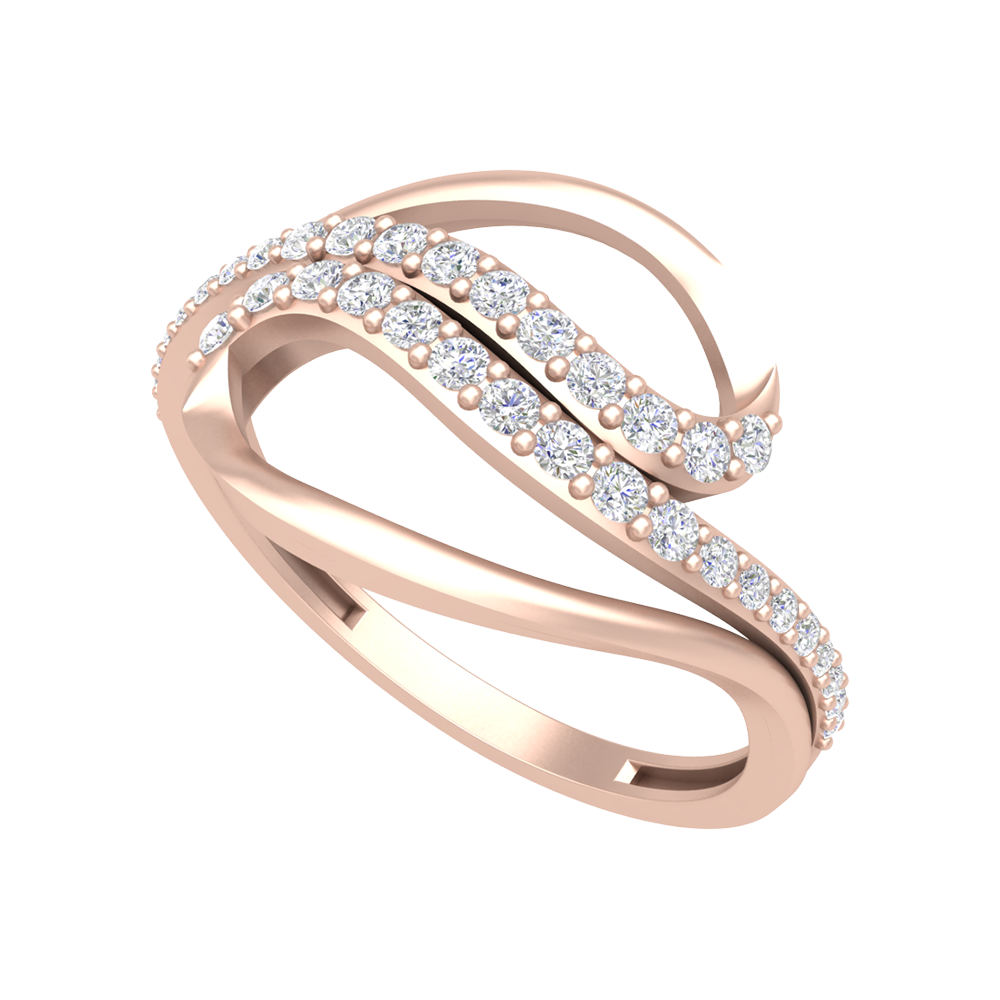Sparkling Twin Ring In 925 Sterling Silver - One