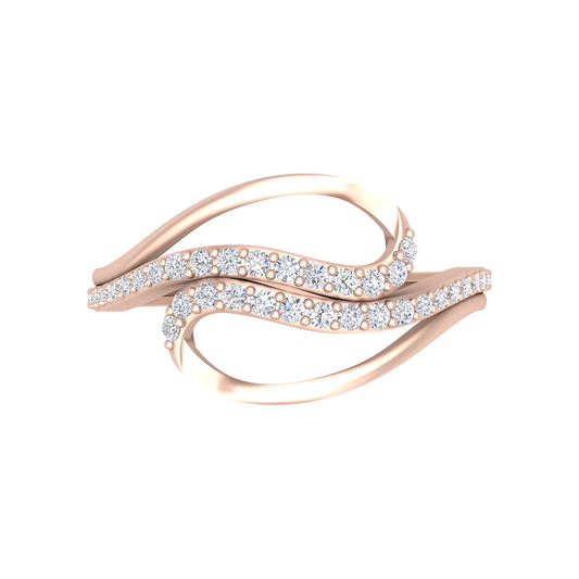 Sparkling Twin Ring In 925 Sterling Silver - Two