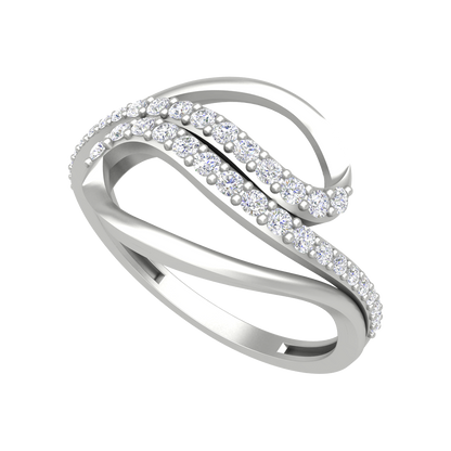 Sparkling Twin Ring In 925 Sterling Silver - Five
