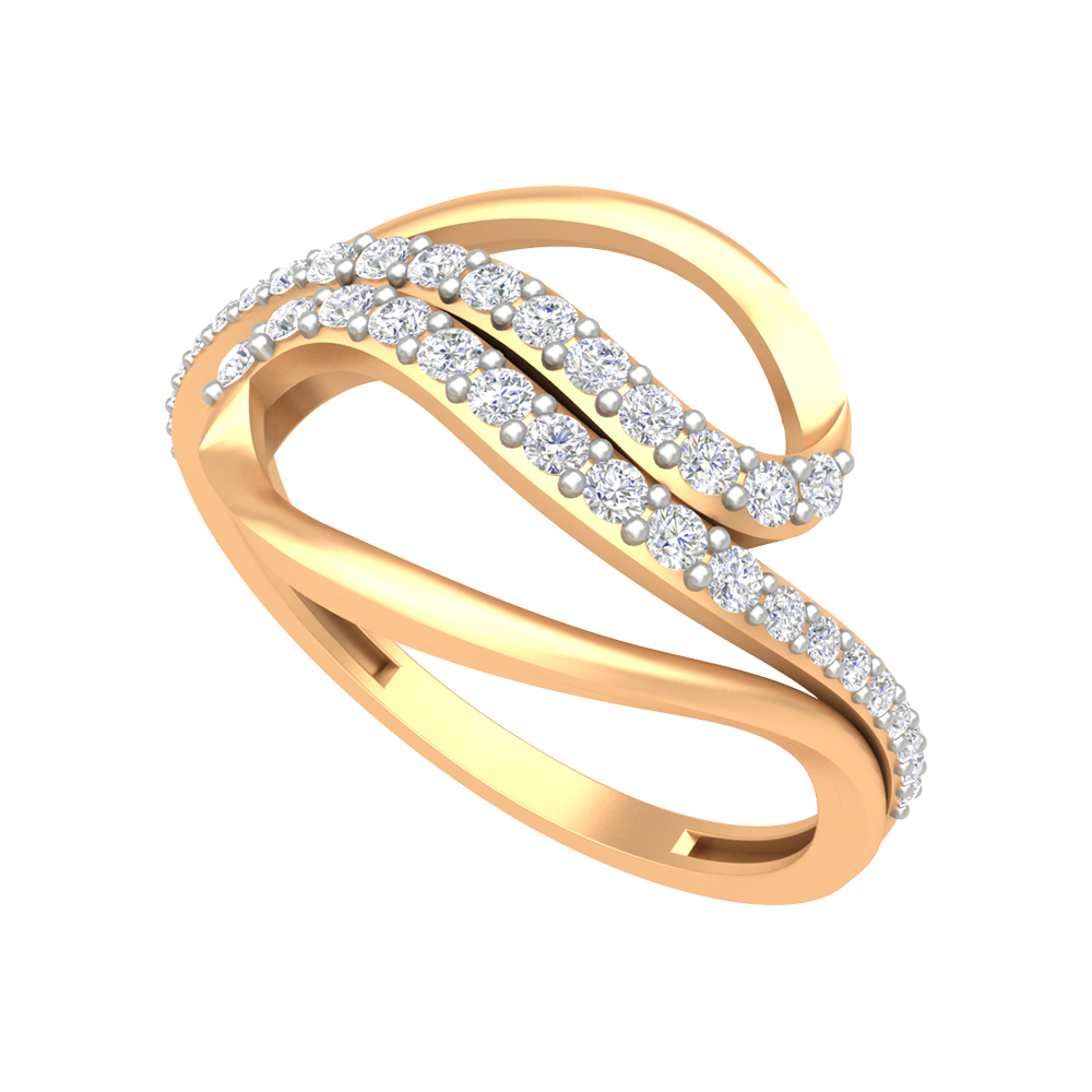 Sparkling Twin Ring In 925 Sterling Silver - Nine