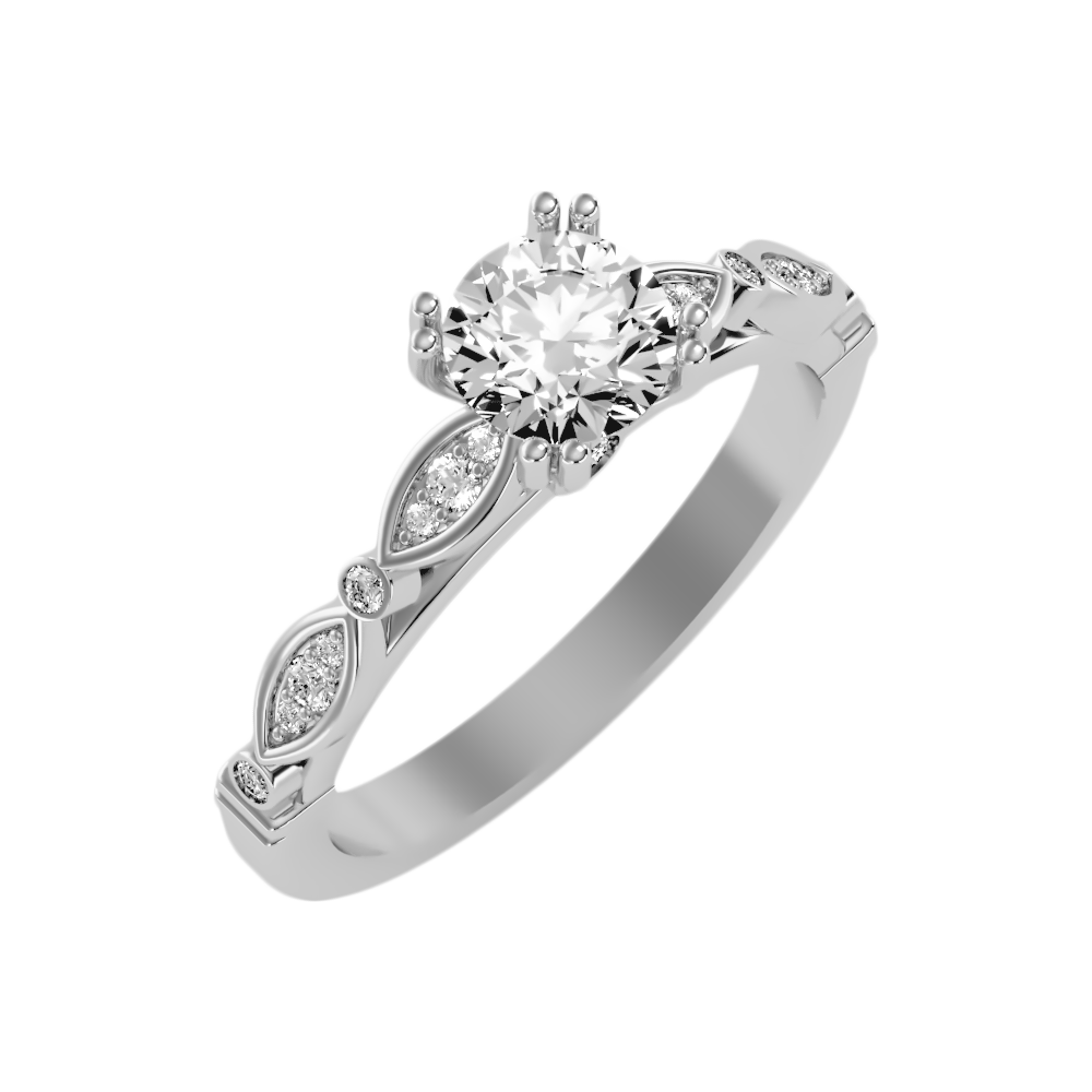 Spar Diamond Ring In 925 Sterling Silver - Five