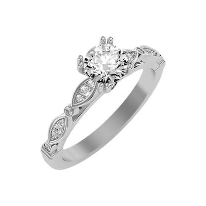 Spar Diamond Ring In 925 Sterling Silver - Five