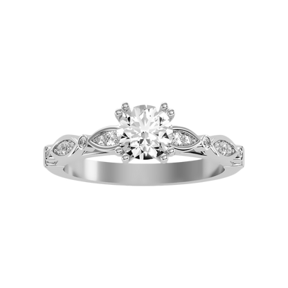 Spar Diamond Ring In 925 Sterling Silver - Six