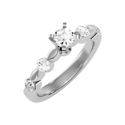 Special Solitaire Ring In 925 Sterling Silver - Five