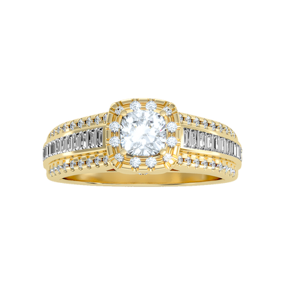 Spectral Halo Solitaire Ring In 925 Sterling Silver - Ten