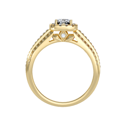 Spectral Halo Solitaire Ring In 925 Sterling Silver - Twelve