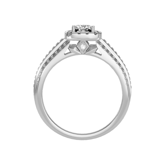 Spectral Halo Solitaire Ring In 925 Sterling Silver - Two