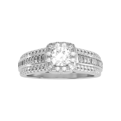 Spectral Halo Solitaire Ring - Three