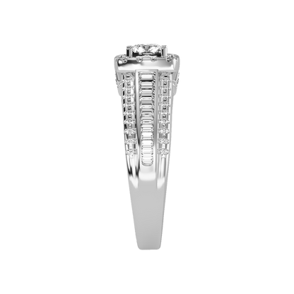 Spectral Halo Solitaire Ring In 925 Sterling Silver - Four