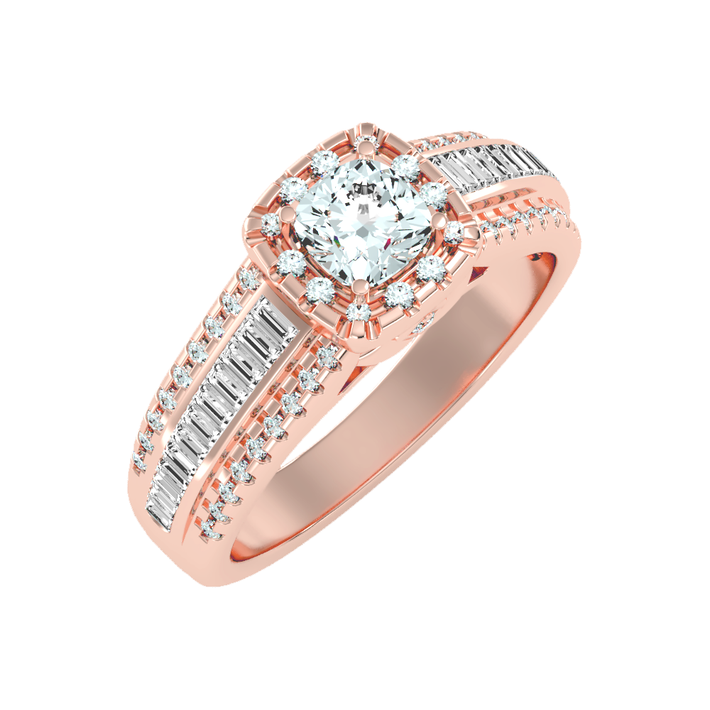 Spectral Halo Solitaire Ring - Seven