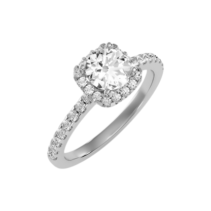 Sphine Halo Ring In 925 Sterling Silver - One