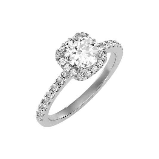 Sphine Halo Ring In 925 Sterling Silver - One