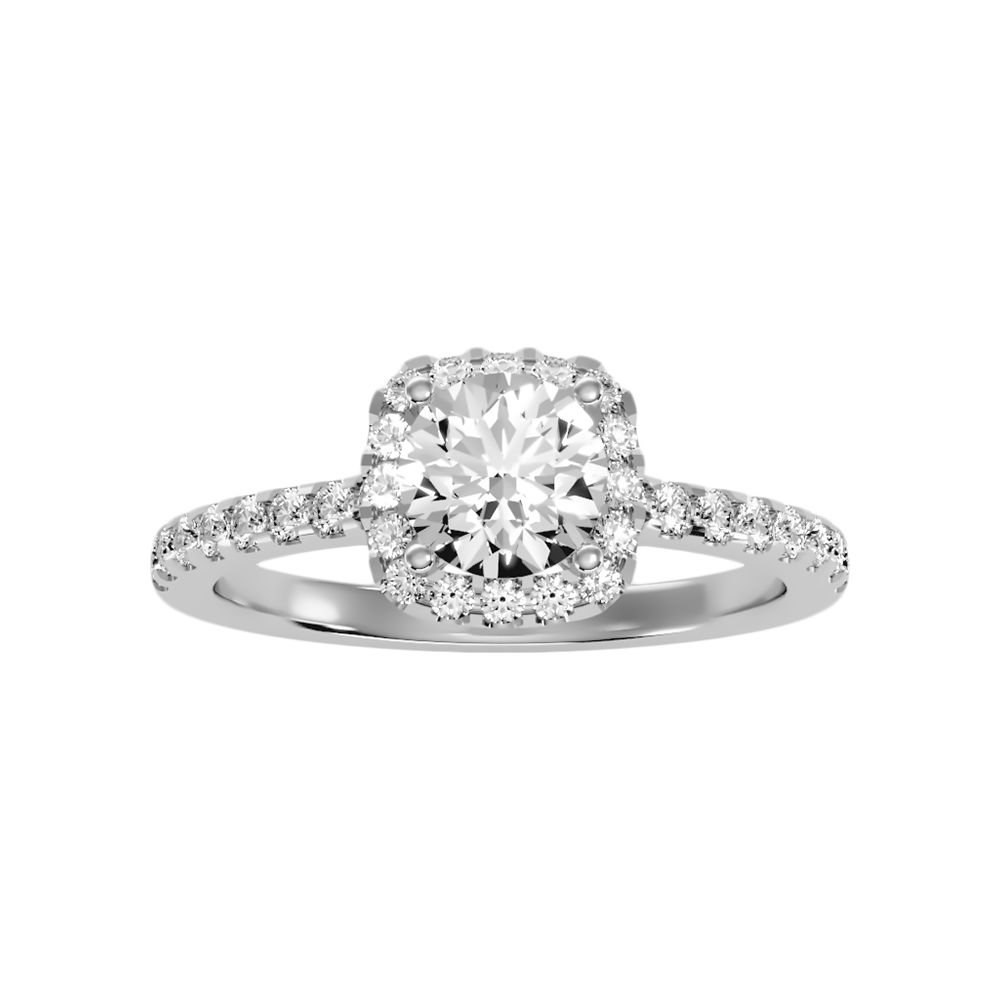 Sphine Halo Ring In 925 Sterling Silver - Three
