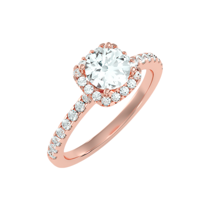 Sphine Halo Ring In 925 Sterling Silver - Five