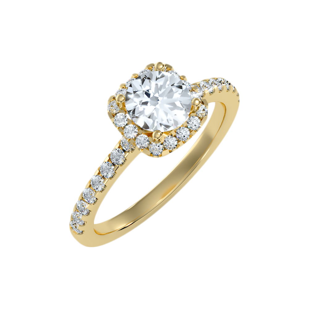 Sphine Halo Ring In 925 Sterling Silver - Nine
