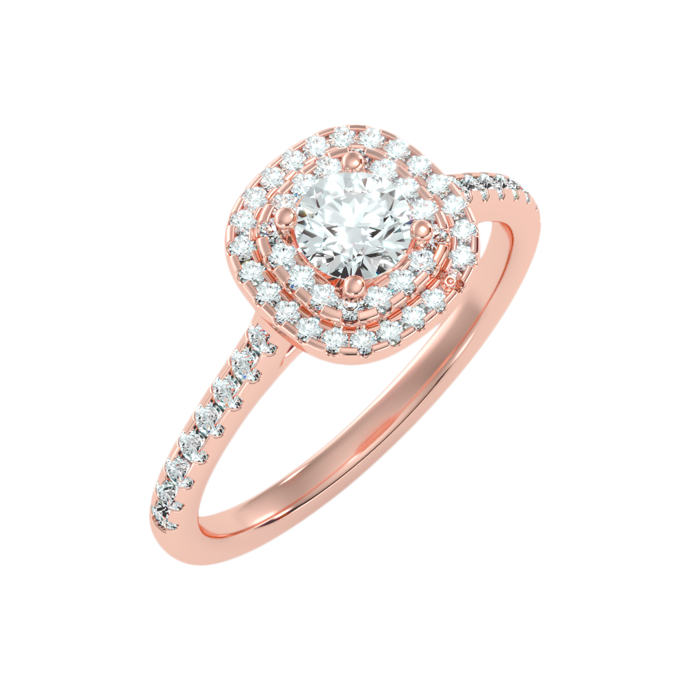 Splendour Halo Ring In 925 Sterling Silver - Two