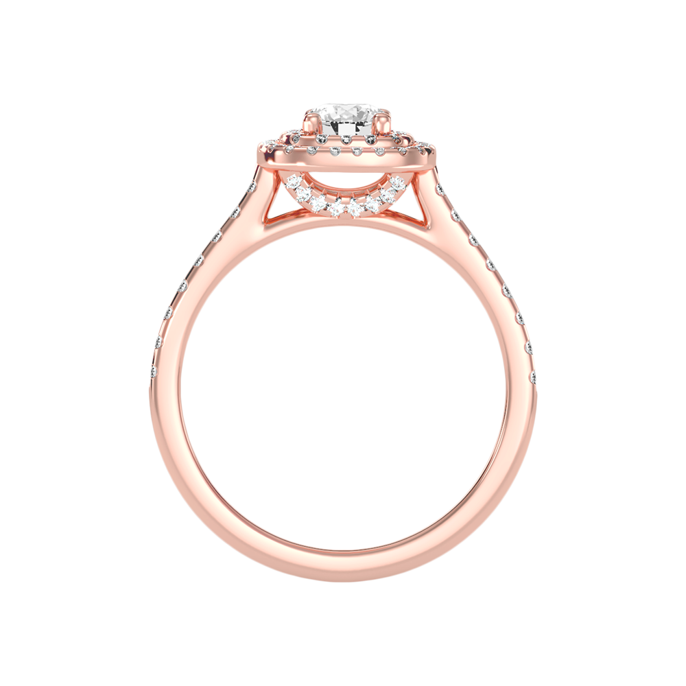 Splendour Halo Ring In 925 Sterling Silver - Three