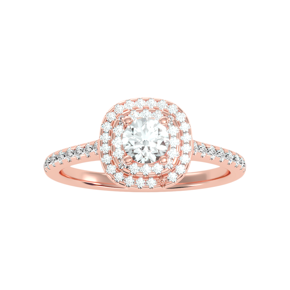Splendour Halo Ring In 925 Sterling Silver - Four