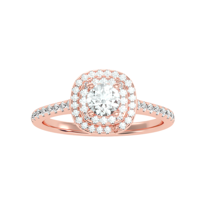 Splendour Halo Ring In 925 Sterling Silver - Four